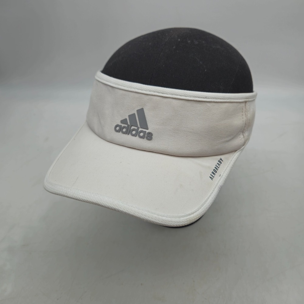 Adidas Strapback Visor Hat Cap White Aeroready Golf Tennis Womens Ladies OSFA